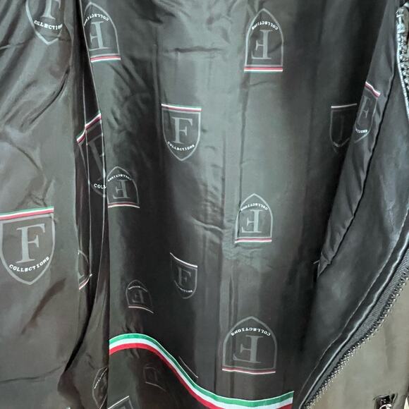 NWT F - COLLECTION black faux leather men's jacket ITALY XL / US L - Picture 8 of 12